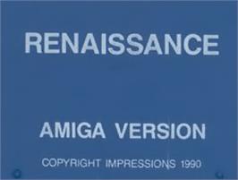 Top of cartridge artwork for Renaissance on the Commodore Amiga.
